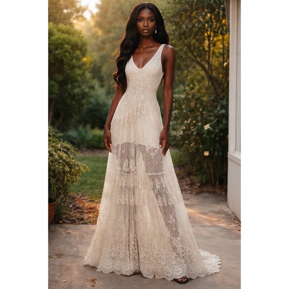 Zara Dresses & Skirts - Zara Women's vintage-inspired White Floral Embroidered Mesh Maxi Dress Size XS